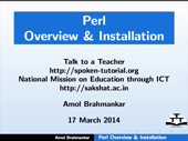 Overview and Installation of PERL